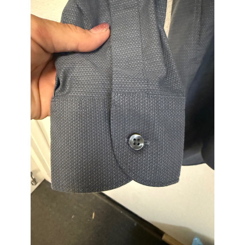 Charles Tyrwhitt Non-Iron Classic Fit Gray Dress Shirt Men's 17.5 35 100% Cotton - Picture 4 of 9